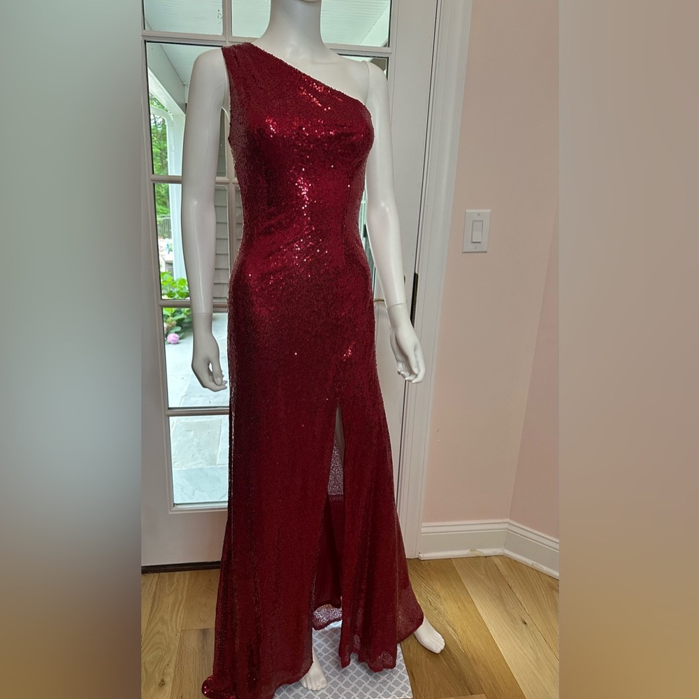 Red sequin dress